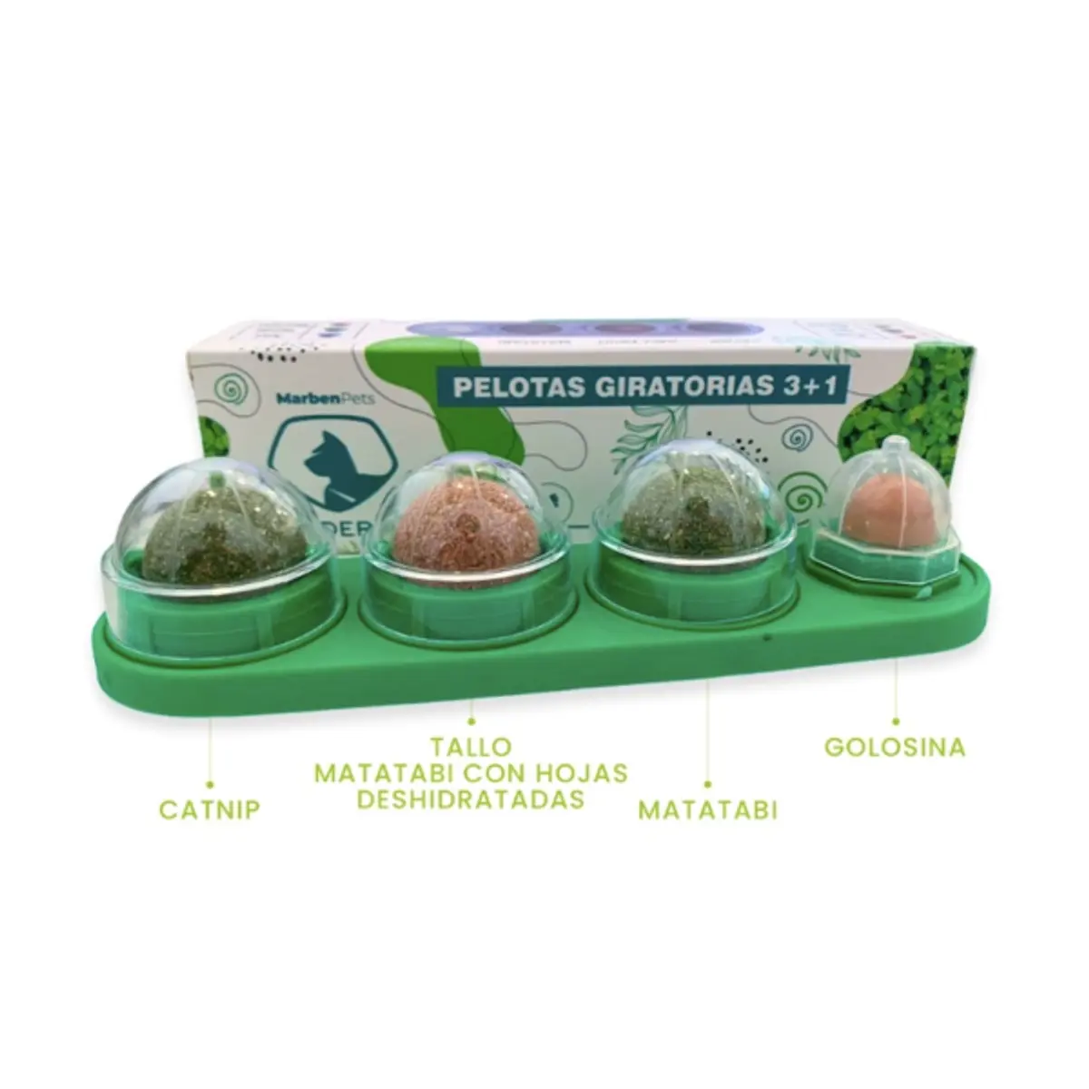 Bolitas giratorias de Catnip y Matatabi 3 en 1 para gatos
