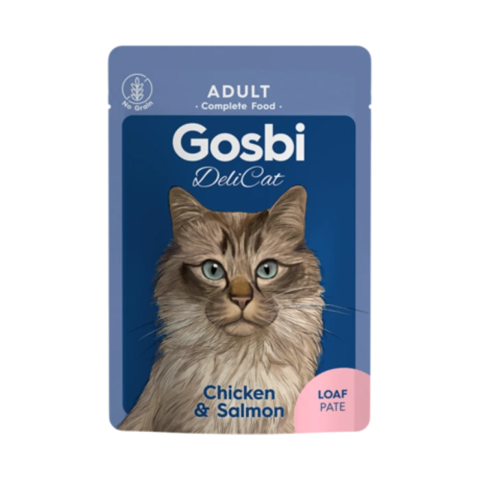 Pate Gosbi Delicat Adult Chicken & Salmon Loaf 70gr - imagen 1