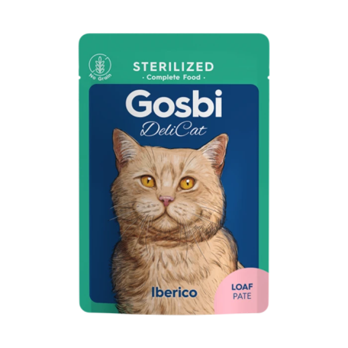 Gosbi Delicat Adultos Esterilizados Pate Loaf Iberico 70gr - imagen 1