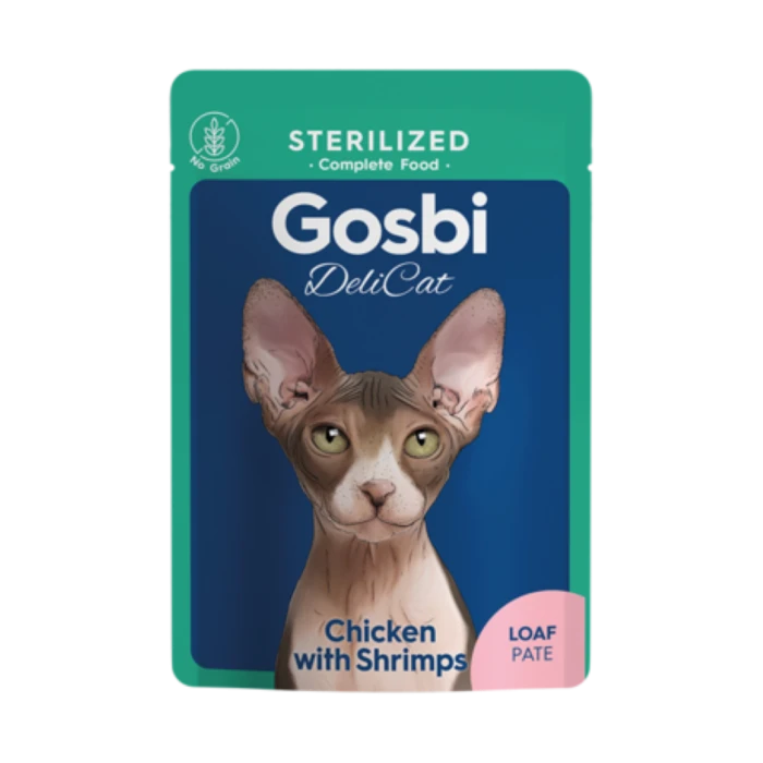 Paté Gosbi Delicat Adultos Pollo con Camarones Loaf 70gr - imagen 1