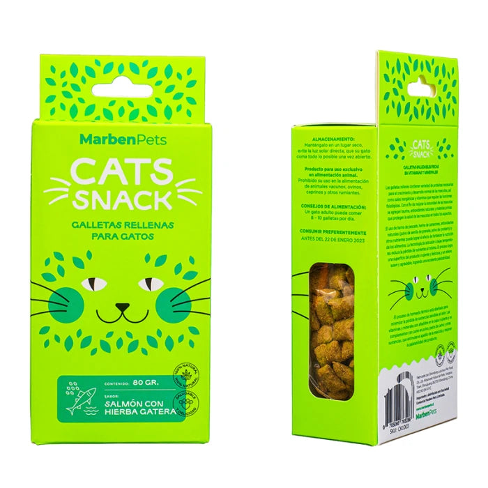 Cats Snack Galletas Rellenas con Salmón y Hierba gatera - imagen 1