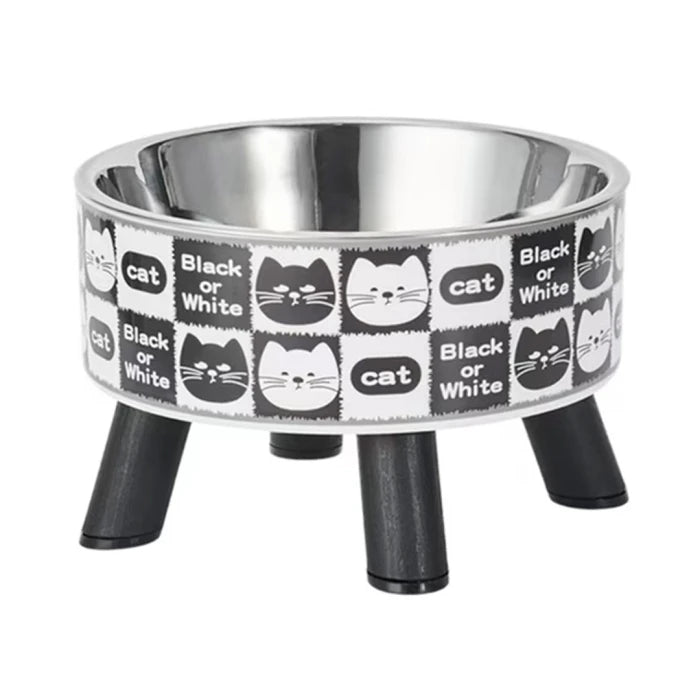 plato elevado gato black or white (14x14x9 cm 100 g) - imagen 1