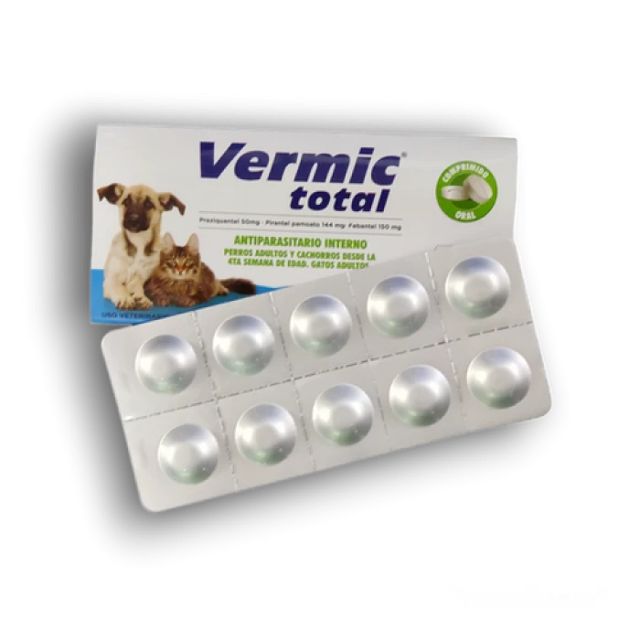 Vermic Total antiparasitario interno para perros y gatos 10 comprimidos - imagen 1