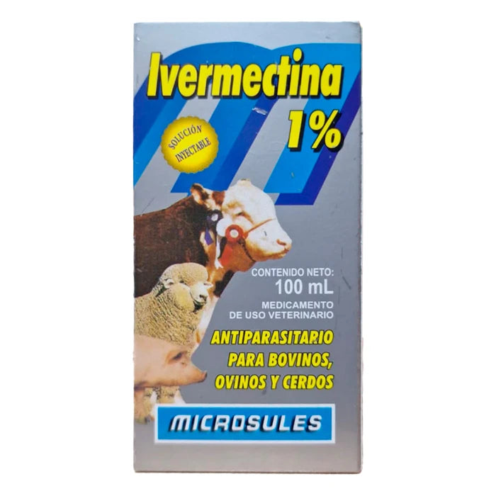 Ivermectina 1% inyectable antiparasitario para bovinos, ovinos y cerdos - 100ml - imagen 1