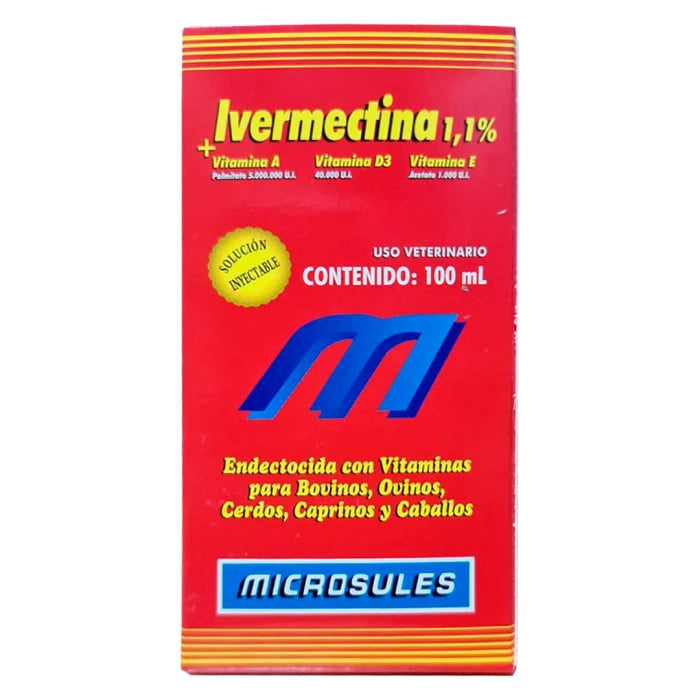 Ivermectina + Vitamina A, D3 y E 100ML - Equinos, Bovinos, Ovinos, Caprinos y Porcinos - imagen 1