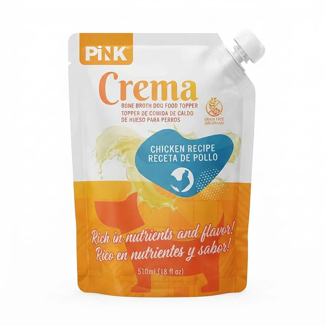 Pink Crema Topper caldo de huesos para perros receta de pollo - 510ml