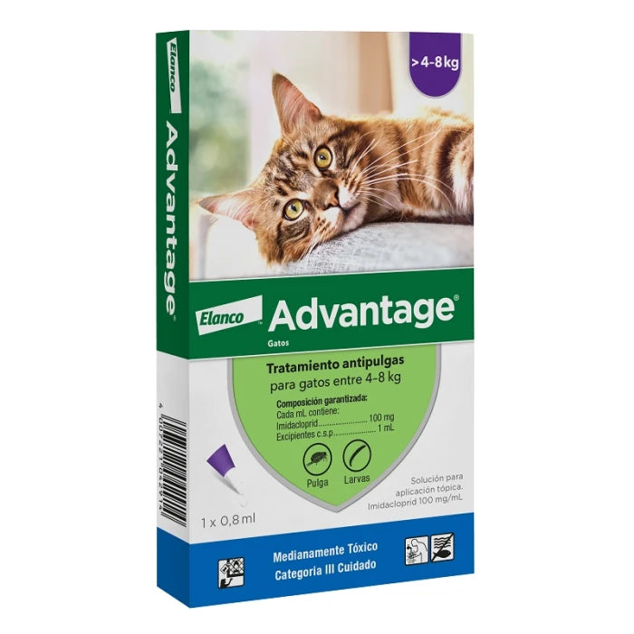 Advantage Pipeta antiparasitaria Externa para Gatos de 4 a 8 KG - imagen 1