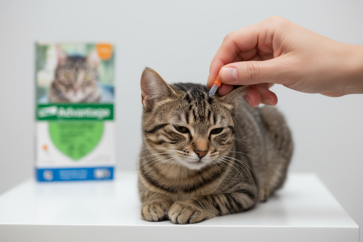 Advantage Pipeta Gatos hasta 4kg - Aplicación