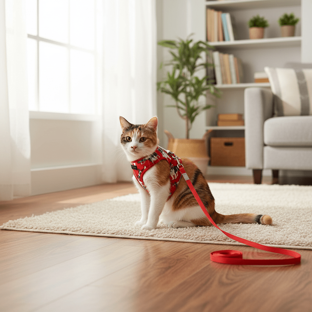 Arnés para Gatos con Correa Rojo - Pethome