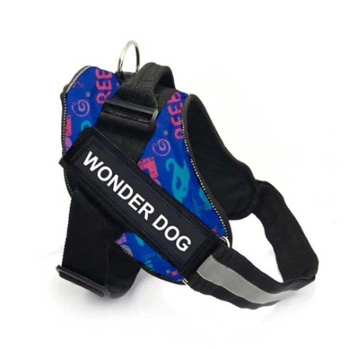 Arnes Pechera Wonder Dog Diseño Figuras Azul - Pethome