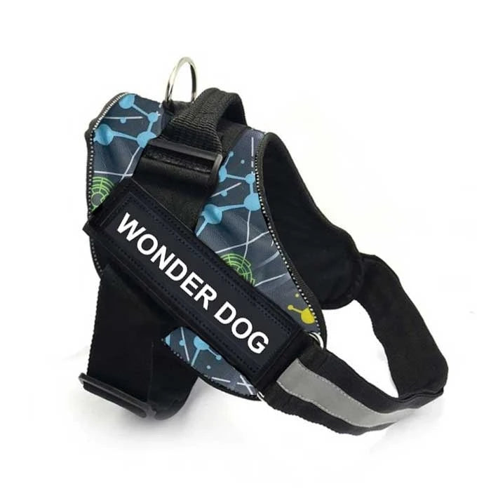 Arnes Pechera Wonder Dog Negro con Figuras