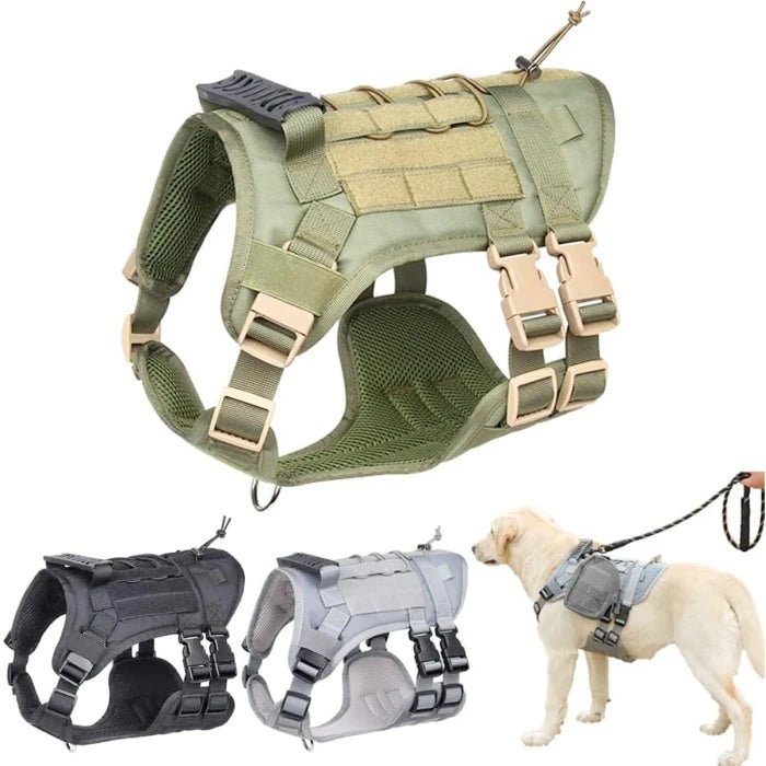 Arnés Táctico con Manilla y Sistema MOLLE para Perros - Pethome