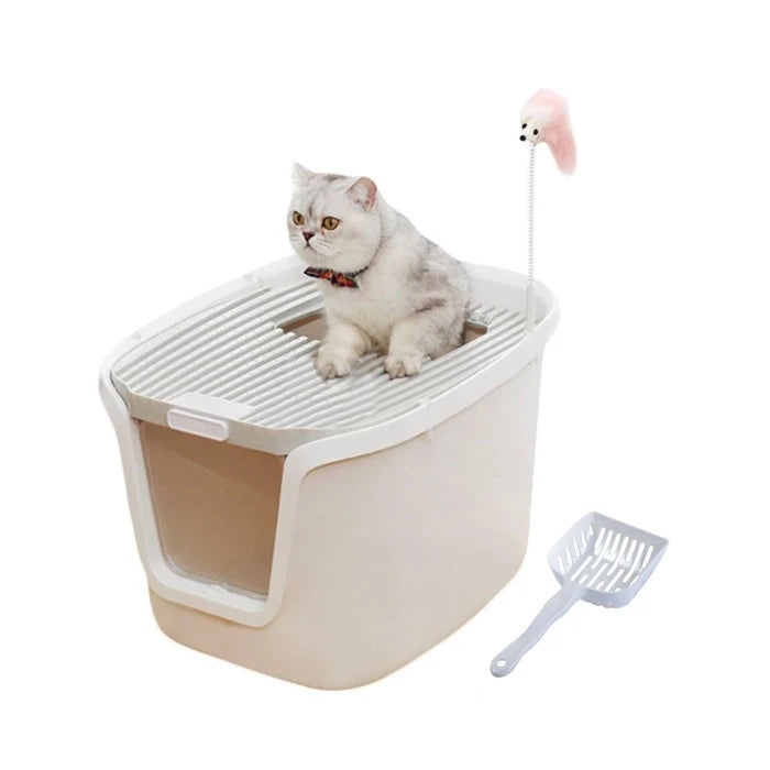 Baño Sanitario para gato con doble puerta pala Filtro Juguete Raton