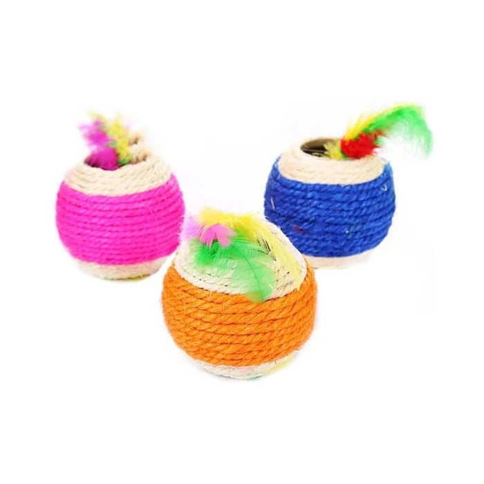 Bola de Sisal con Plumas para Gatos - imagen 1