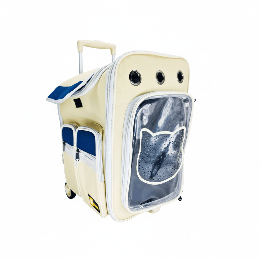 BOLSO MALETA CON MANILLA Y RUEDAS PARA MASCOTA - Pethome