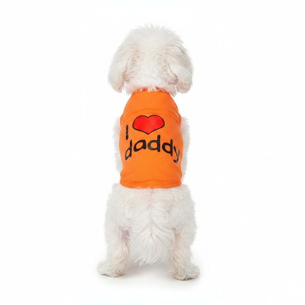 Camiseta Naranja - Perro espalda