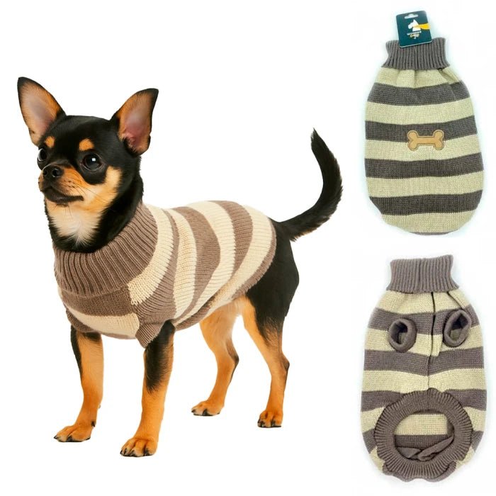 Chaleco Franjas café para perros y gatos - Pethome