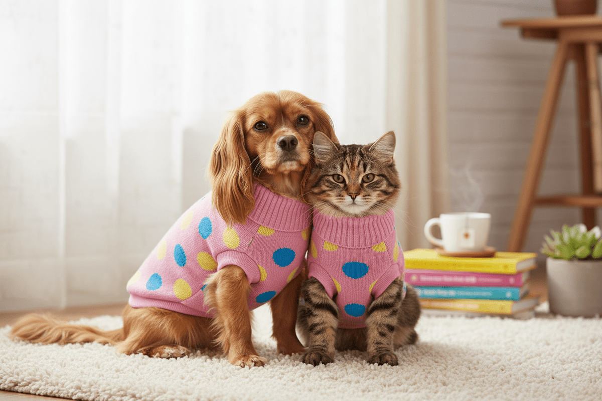 Chaleco Rosa con puntos para perros y gatos - Pethome