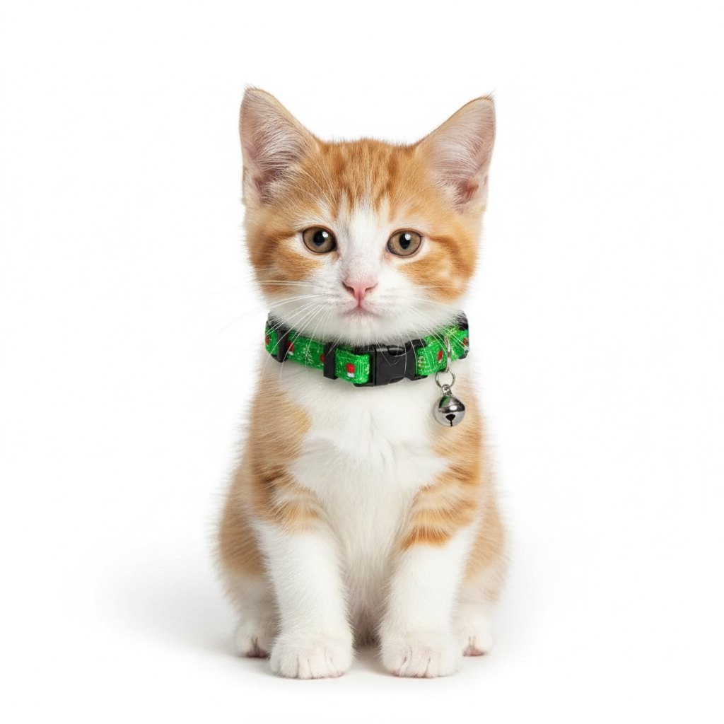 Collar Navideño Verde - Gato