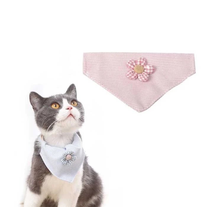 Collar tipo bandana con flor para perros y gatos - Pethome