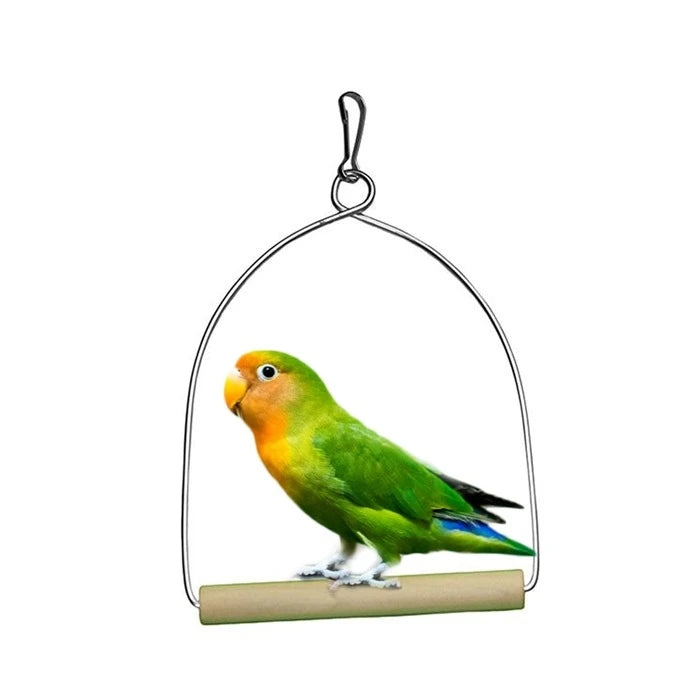 Columpio Con Base De Madera Para Aves - imagen 1