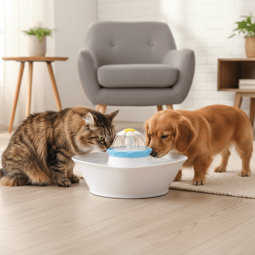 Fuente de agua para gatos y perros tipo Flor de 2.3 lt - Pethome