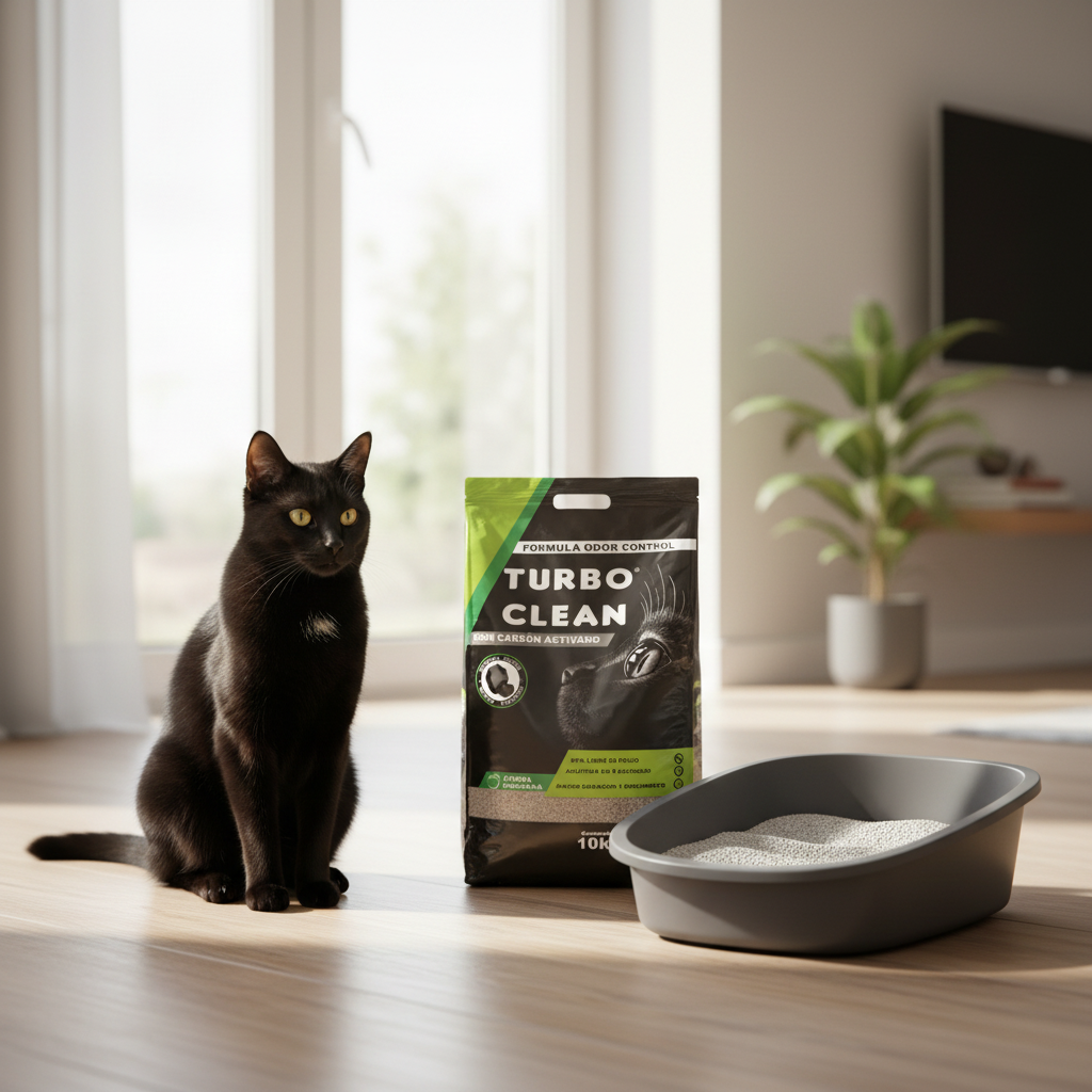 Gato con arena Turbo Clean