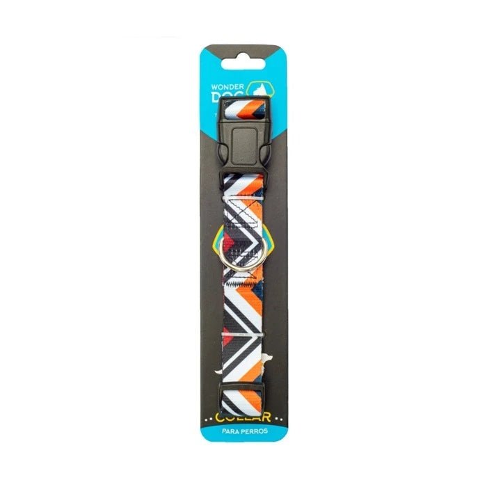 *GIFT* Wonder Dog Collar Zigzag Negro y Naranja - Pethome