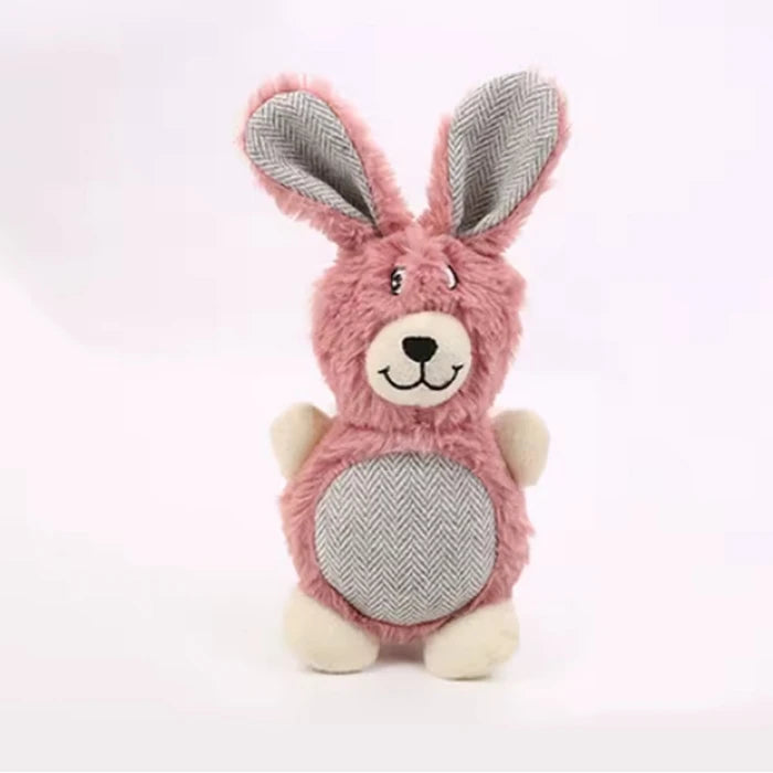 JUGUETE CONEJO ROSA DE PELUCHE PARA MASCOTAS CON SONIDO - imagen 1