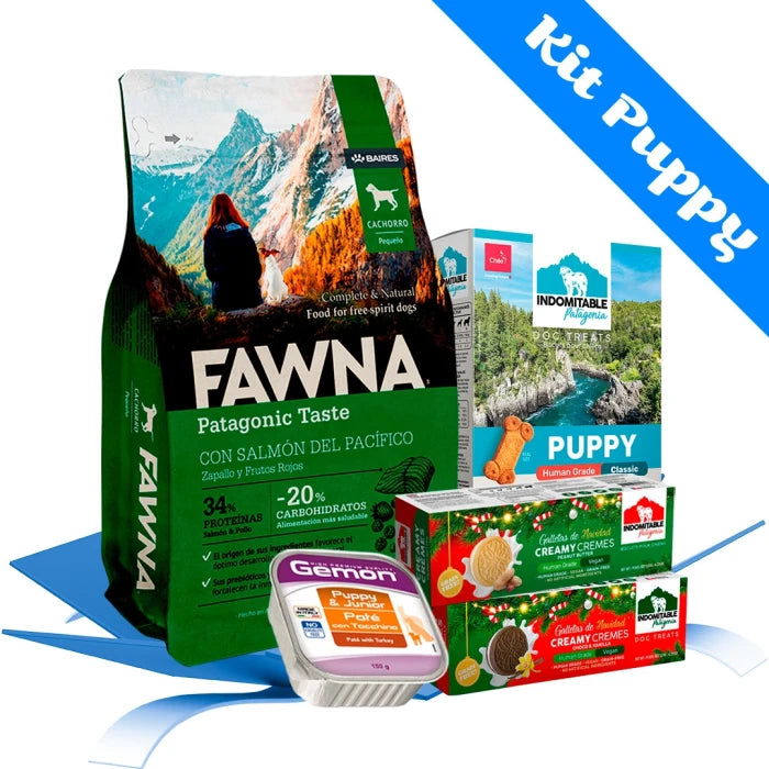 Kit para cachorros Fawna Alimento seco + alimento humedo + galletas + premios - imagen 1