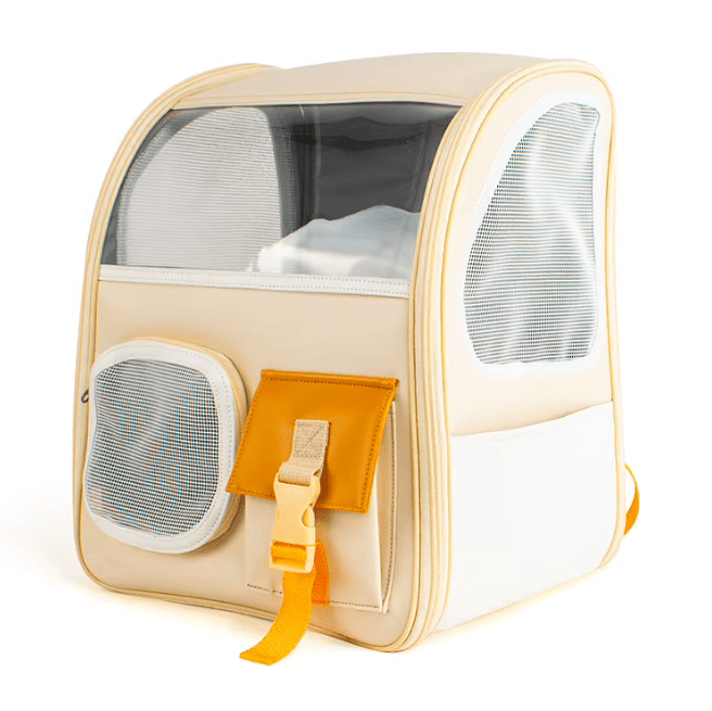 MOCHILA DE TRANSPORTE PARA GATOS NARANJA - Pethome