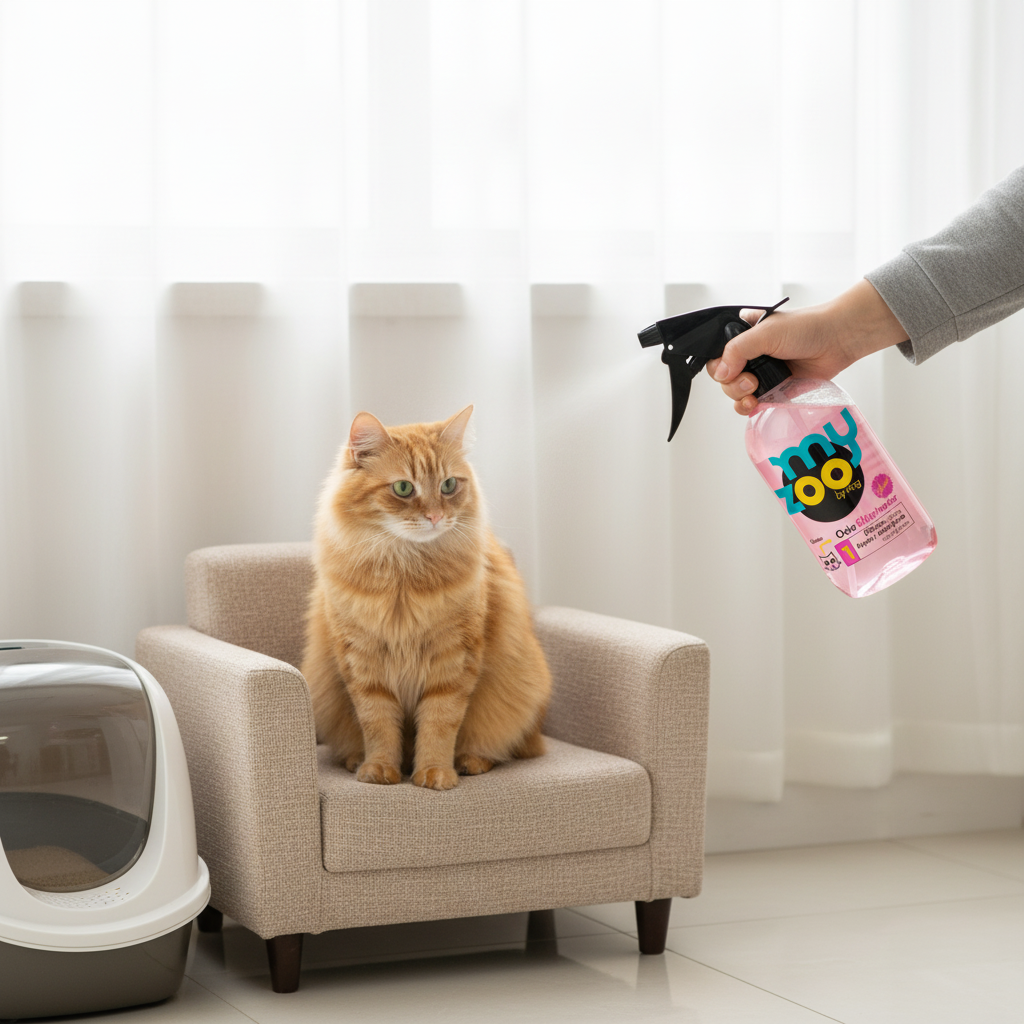 MyZoo Eliminador de olores y desinfectante de superficies con gatillo gatos - 500cc