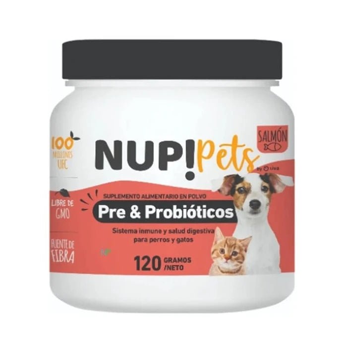 NUP! Pets Pre & Probióticos para perros y gatos Sabor Salmon 120gr - Pethome