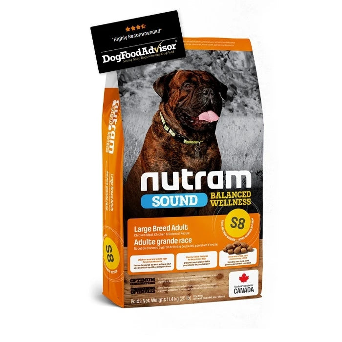 NEW S8 NUTRAM SOUND BALANCED WELLNESS LARGE BREED ADULT DOG FOOD 11.4KG - imagen 1