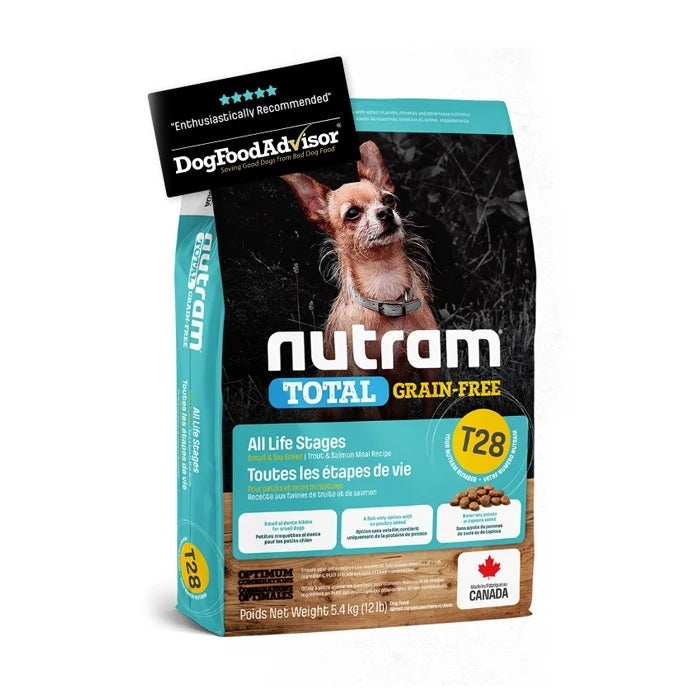NEW T28 NUTRAM TOTAL GRAIN-FREE SMALL BREED TROUT & SALMON MEAL DOG FOOD 2KG
