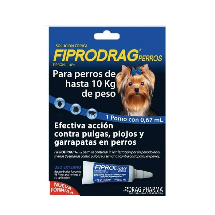 2X PIPETA FIPRODRAG HASTA 10 KG