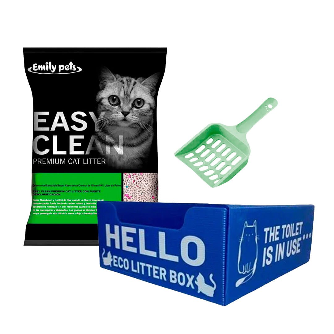 Pack Gato Eco: Baño ecológico + 8kg Arena Easy Clean + Pala - Pethome