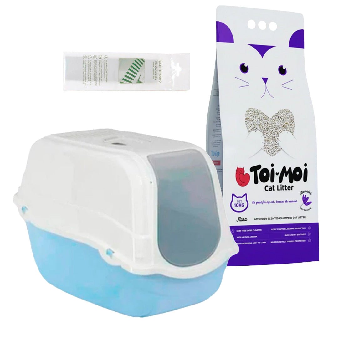 Pack Gato Royal: Arena Toi Moi 10kg + Baño Romeo + Pala + Filtro Repuesto - Pethome