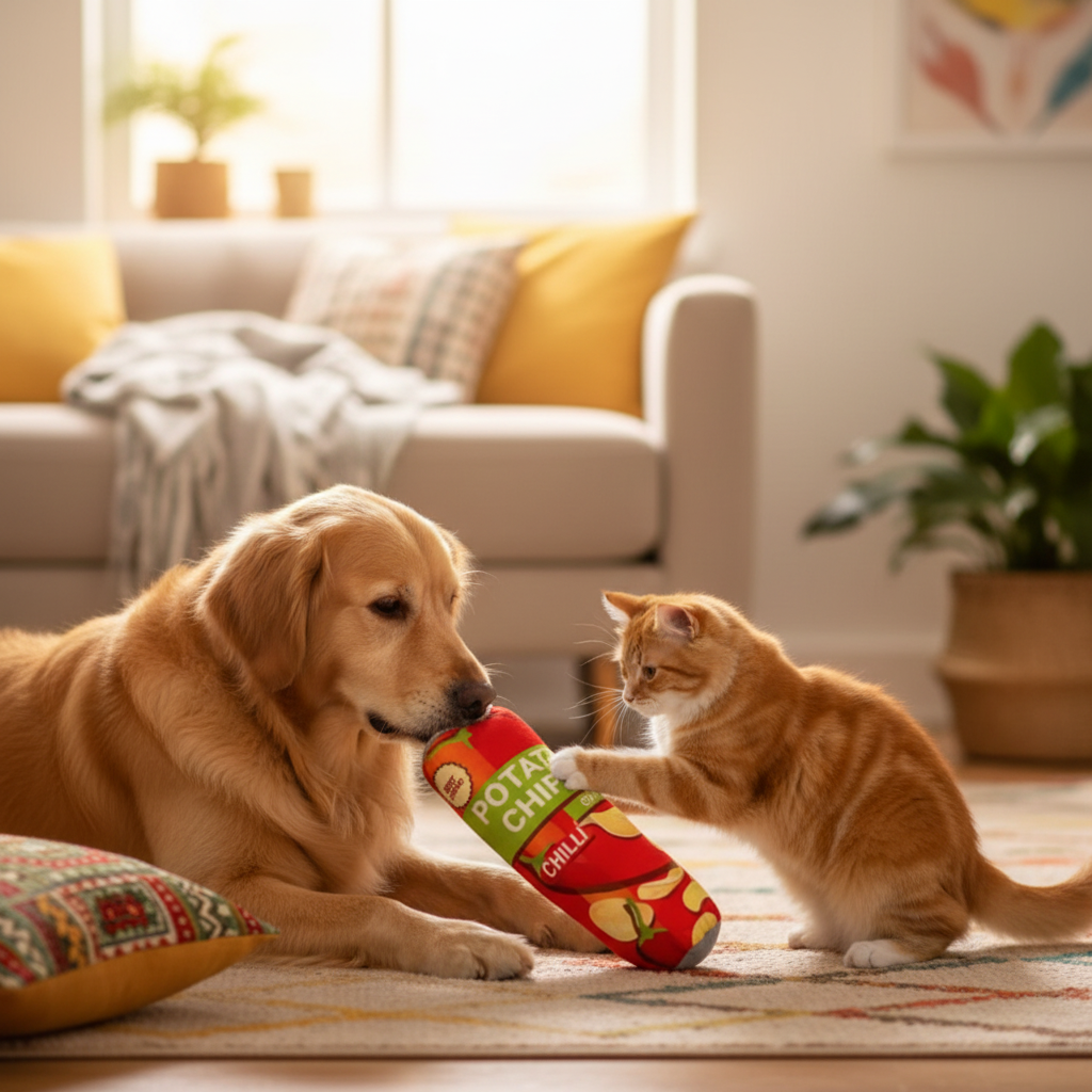 Juguete Tarro Papas Chip con Catnip 22x6