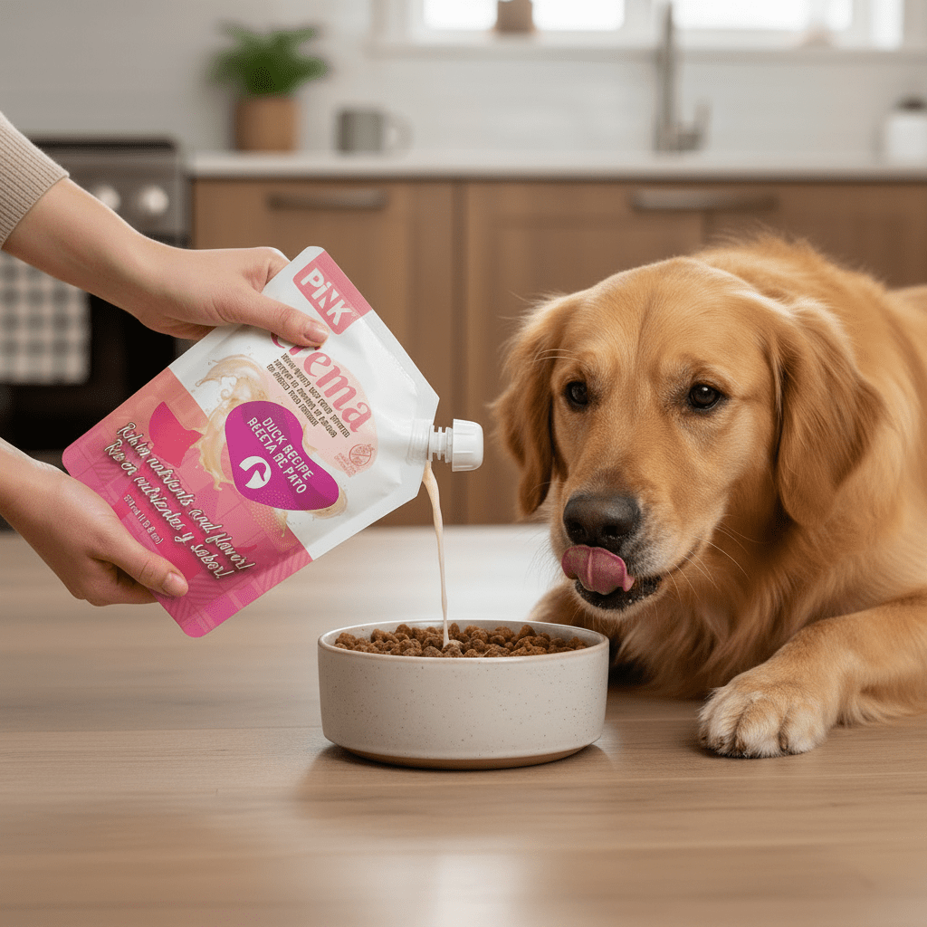 Pink Crema Topper caldo de huesos para perros receta de pato - 510ml - Pethome
