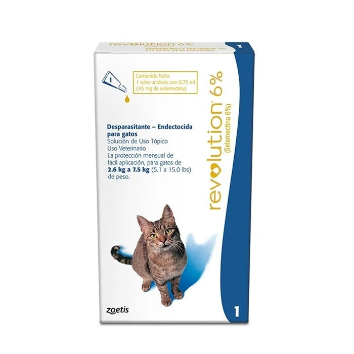 Pipeta Revolution Antiparasitaria para Gatos de 2.5 a 7.5 KG - imagen 1