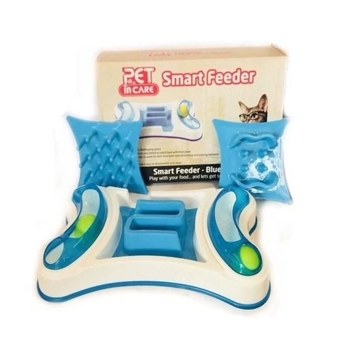 Plato Intercambiable Con Juegos Azul - Pethome
