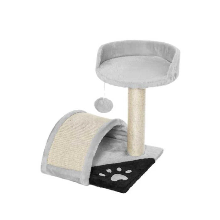 Rascador Mediano con pelota Colgante y refugio para gatos 44cm - imagen 1