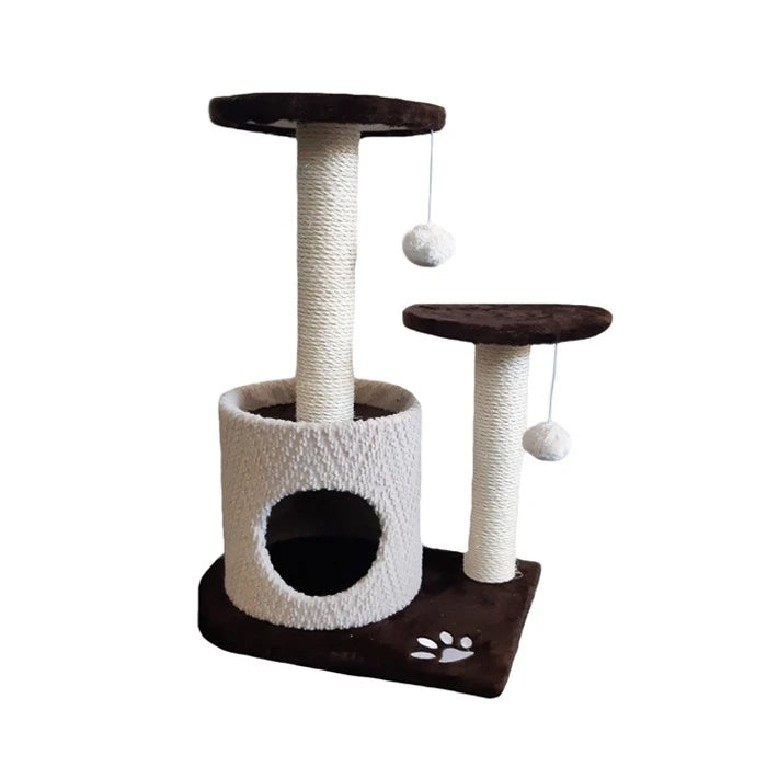 Rascador Torre 2 niveles con refugio para gatos - imagen 1