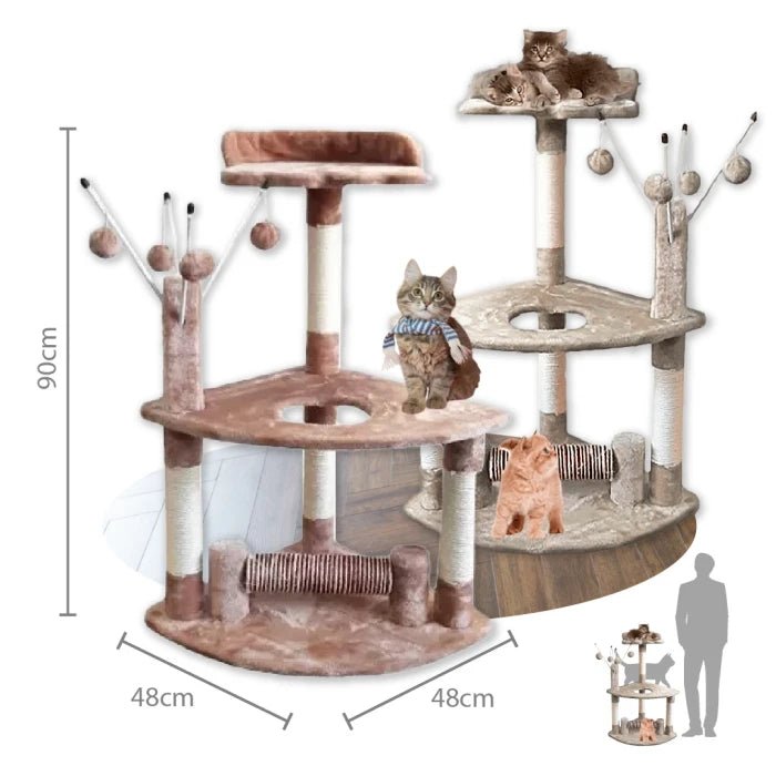 Rascador Torre Mediano Con Varillas y Juguetes para gatos 90cm - Pethome