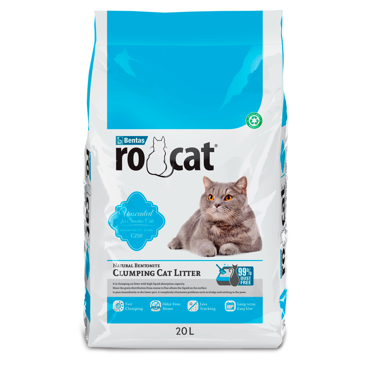 Rocat arena para gatos bentonita aroma Natural