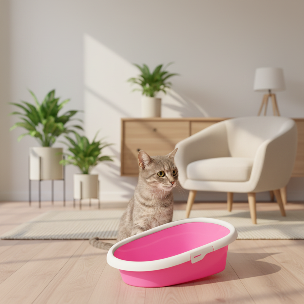 Baño para gatos Minou S (28x42cm) Rosado