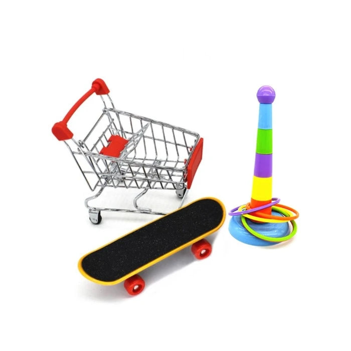 Set de juego patin, carro y cono para aves - imagen 1