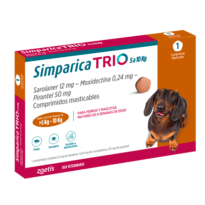 Simparica Trio X1 Comprimido Masticable para perros - Pethome