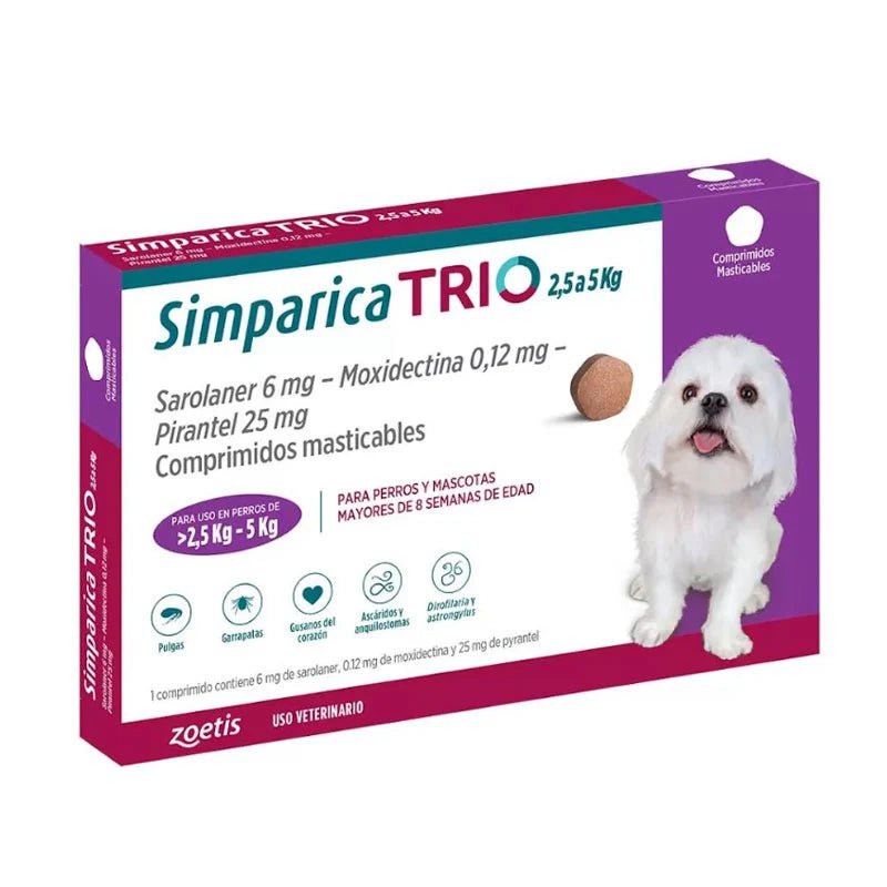 Simparica Trio X1 Comprimido Masticable para perros - Pethome